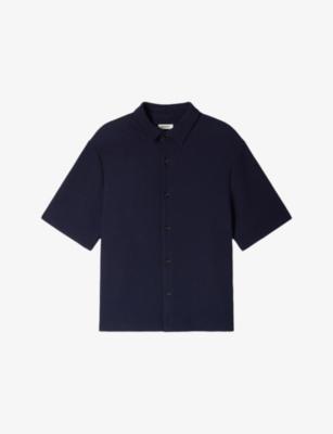 Textured Shark-Collar Stretch-Woven Shirt by SANDRO PARIS