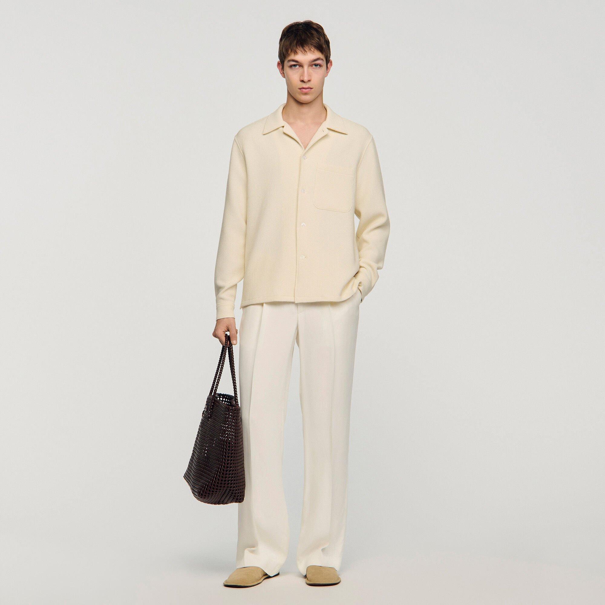 Textured shark collar shirt by SANDRO PARIS