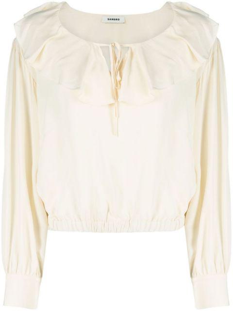 Tino ruffle-collar blouse by SANDRO PARIS