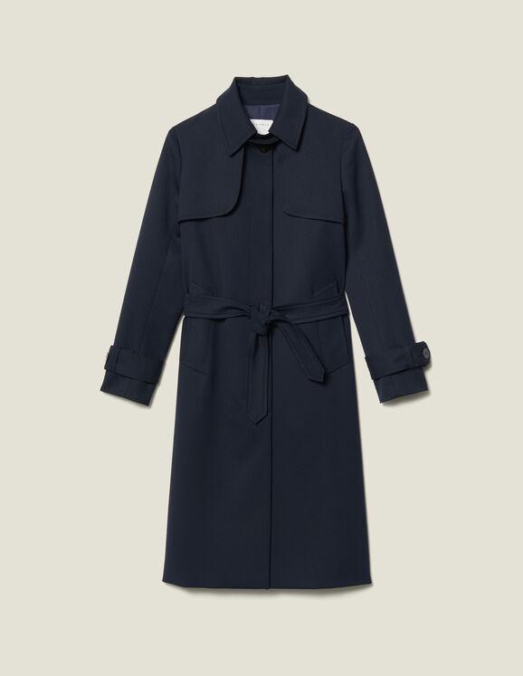 Trench coat with pleated inset by SANDRO PARIS
