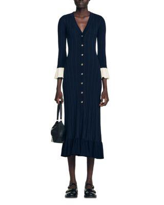 Two Tone Knit Maxi Dress by SANDRO PARIS