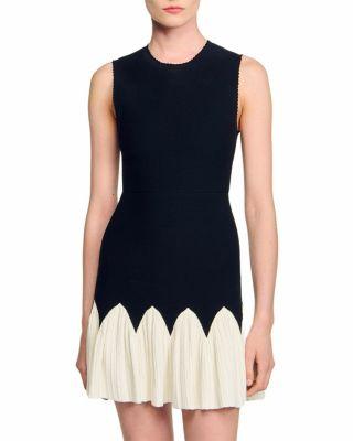 Two Tone Knit Mini Dress by SANDRO PARIS