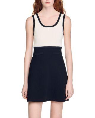 Two Tone Short Knit Dress by SANDRO PARIS