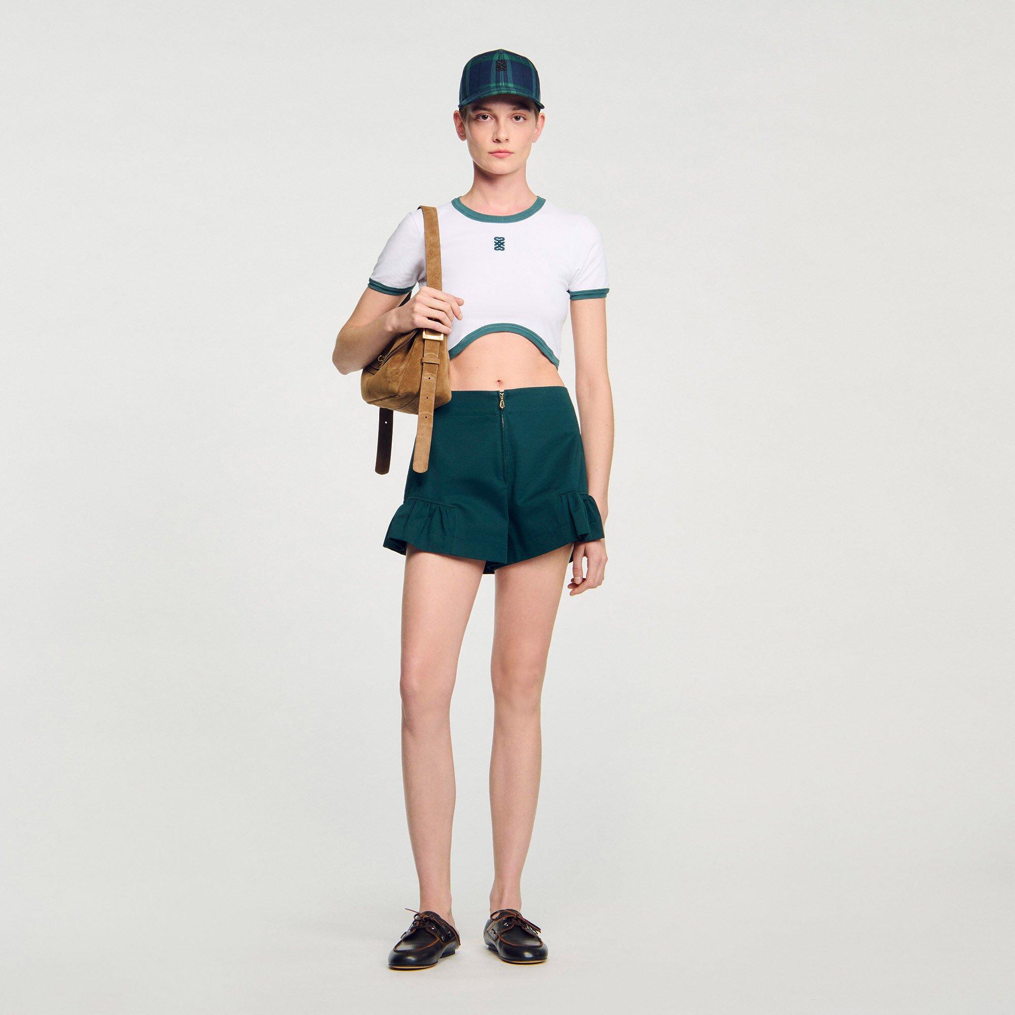 Two-tone cropped T-shirt by SANDRO PARIS