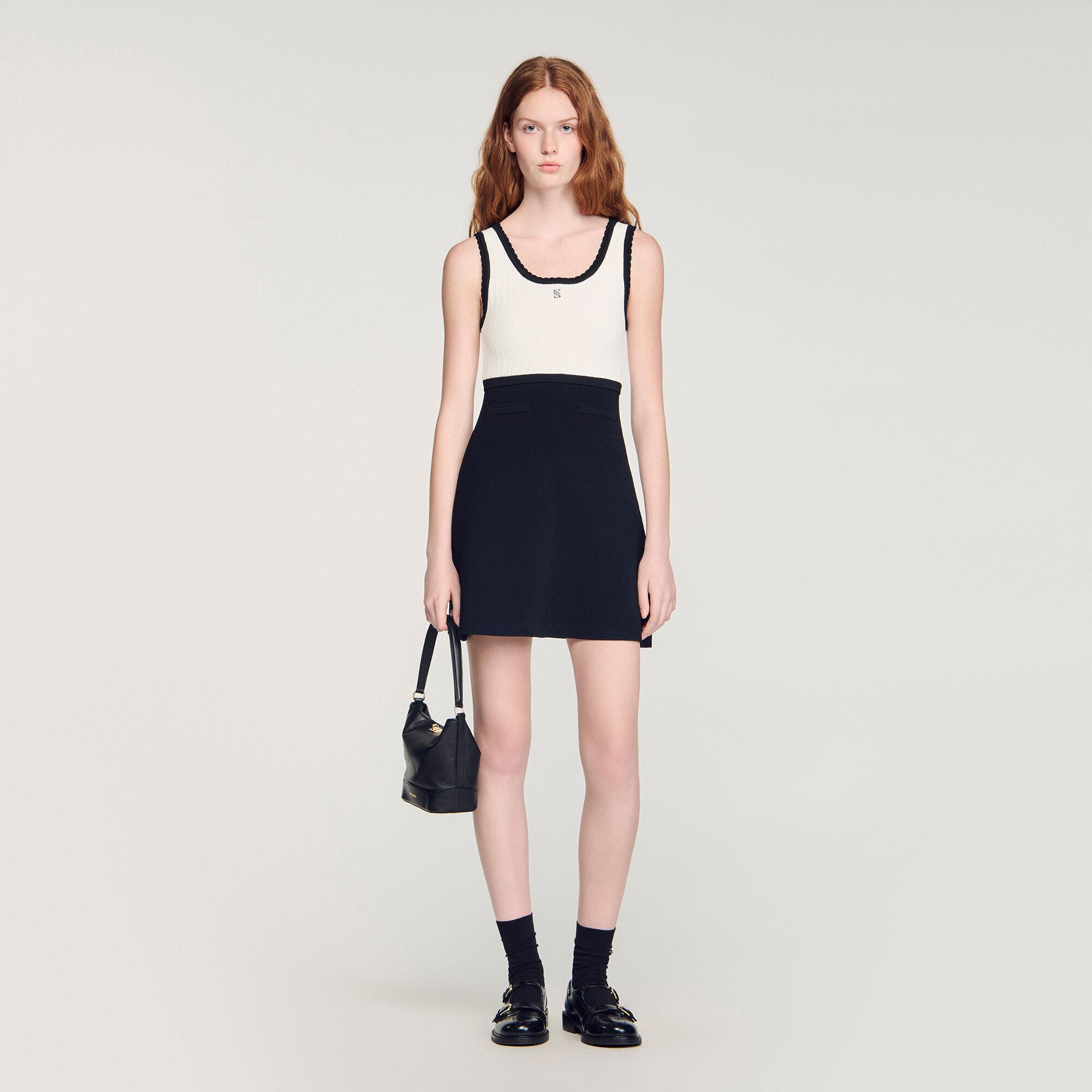 Two-tone knit mini dress by SANDRO PARIS