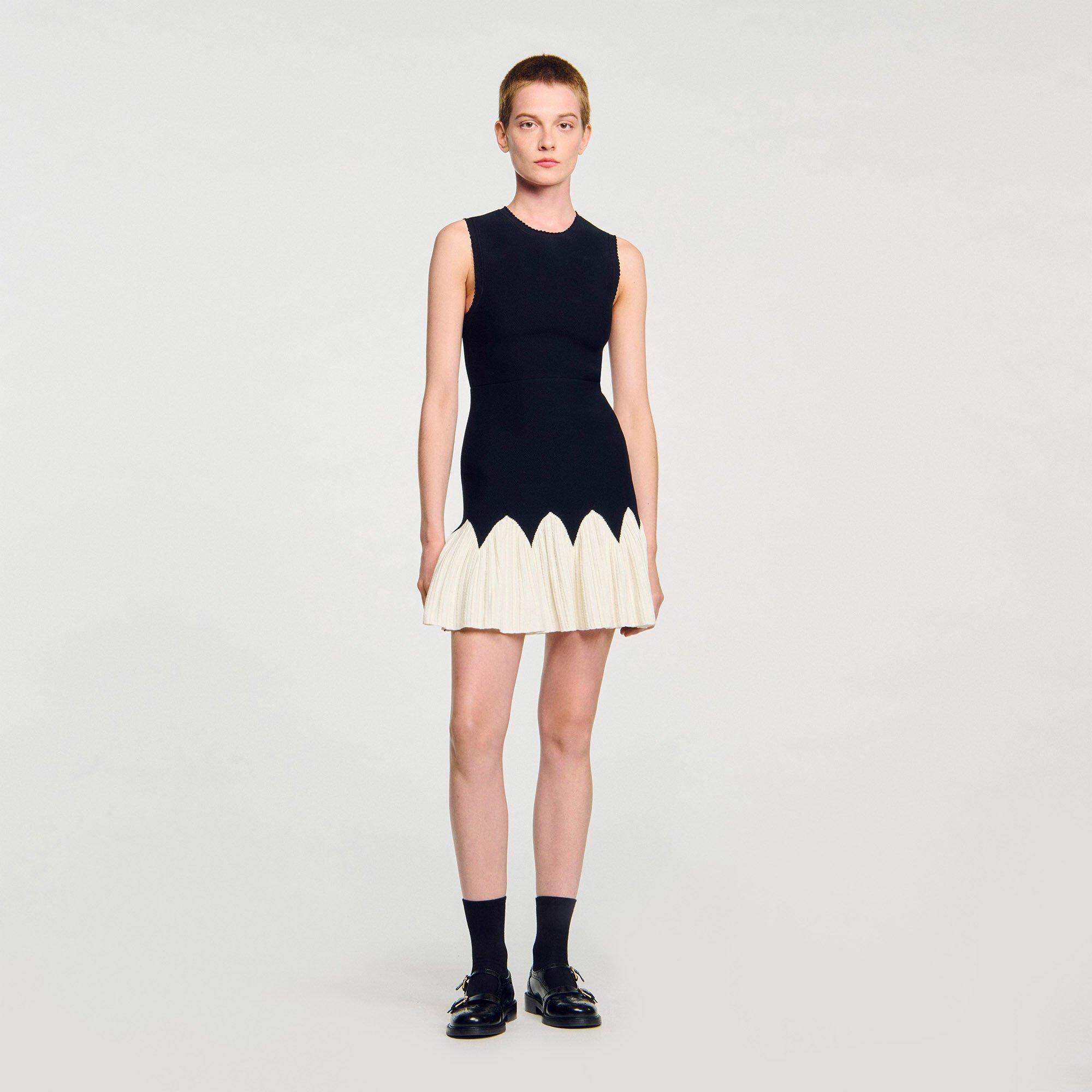 Two-tone mini knit dress by SANDRO PARIS