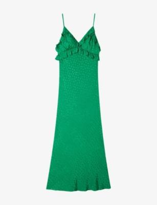 V-Neck Jacquard-Pattern Woven Maxi Dress by SANDRO PARIS