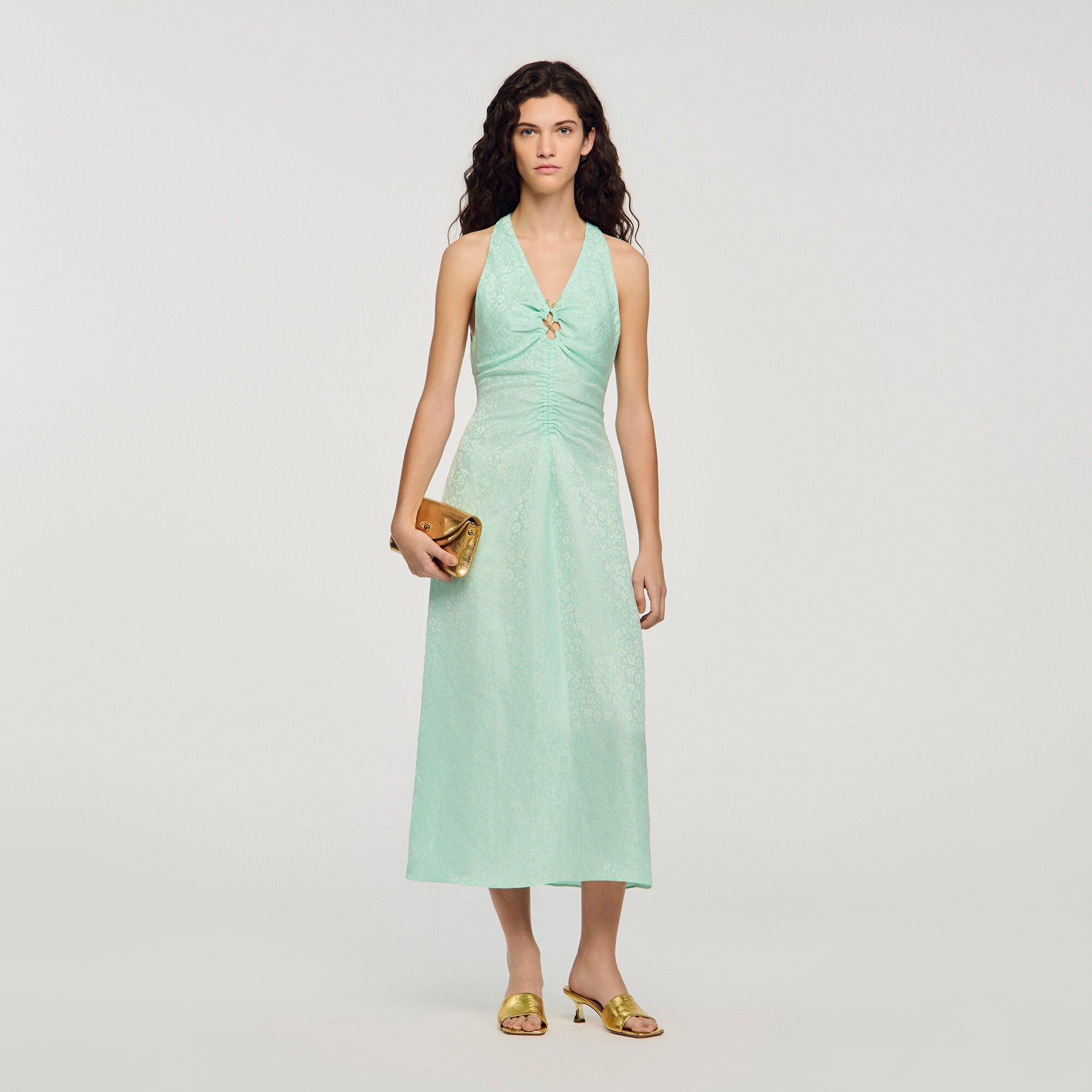 V-neck floral print maxi dress by SANDRO PARIS
