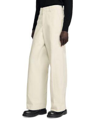 Vintage Wide Leg Canvas Trousers in White by SANDRO PARIS