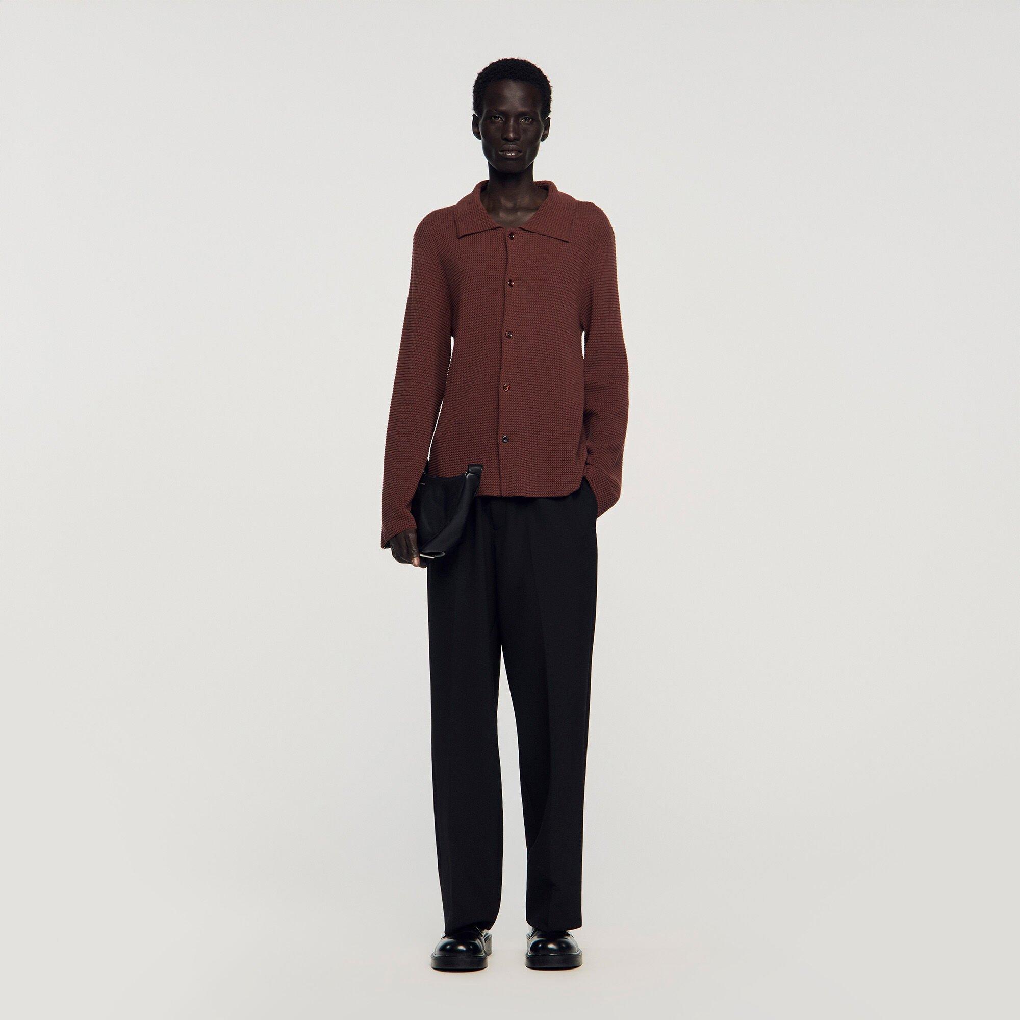 Waffle-knit shirt by SANDRO PARIS