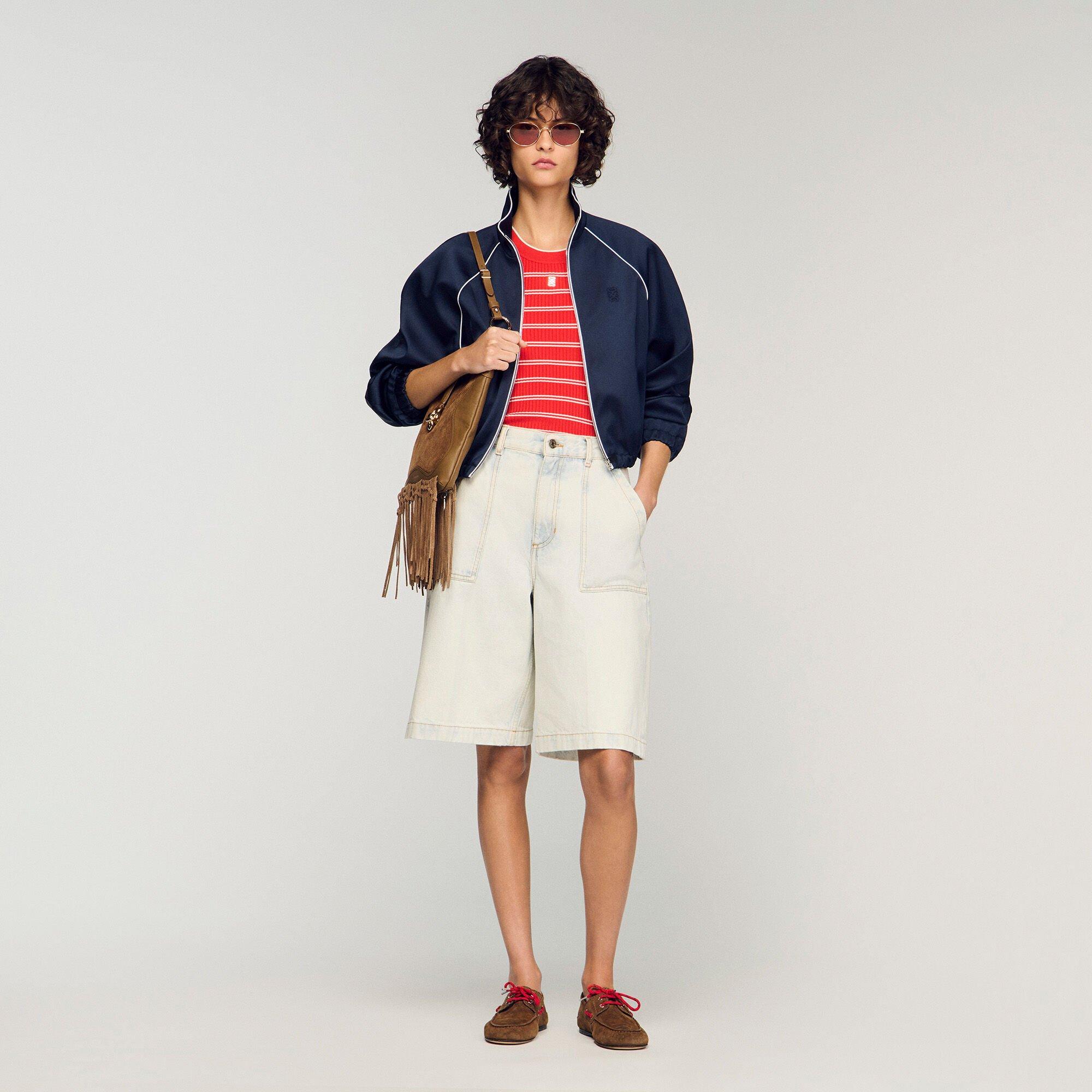 Washed denim Bermuda shorts by SANDRO PARIS