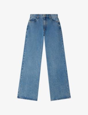 Wide-Leg Faded Denim Jeans by SANDRO PARIS