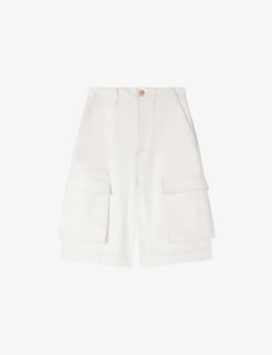Wide-Leg High-Rise Cotton Bermuda Shorts by SANDRO PARIS