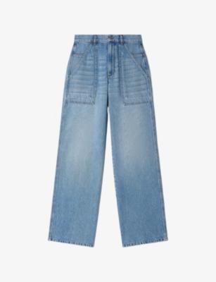 Wide-Leg High-Rise Faded Denim Jeans by SANDRO PARIS
