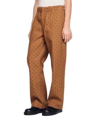 Wide-leg Jacquard Square Cross Denim Trousers by SANDRO PARIS