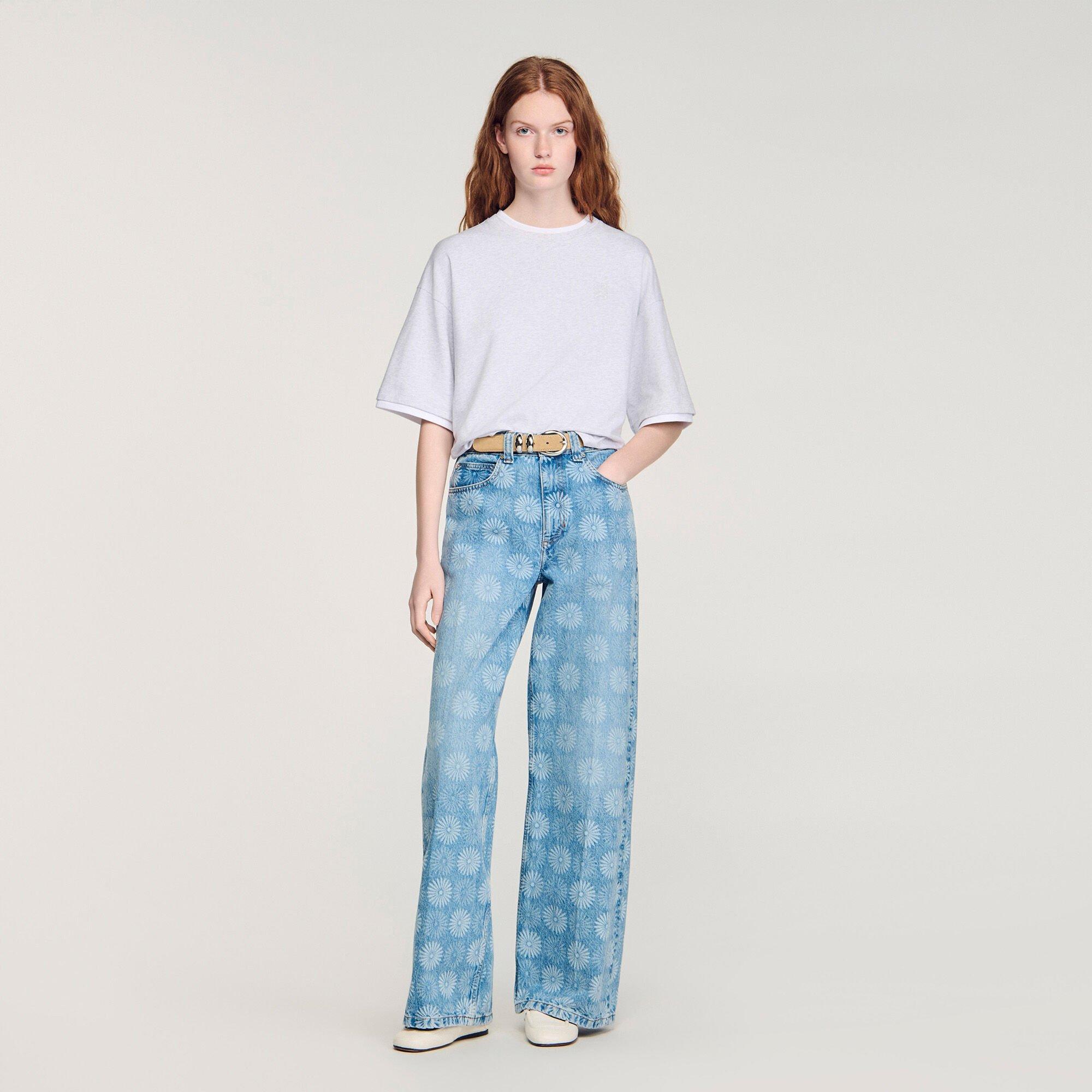 Wide-leg floral print jeans by SANDRO PARIS
