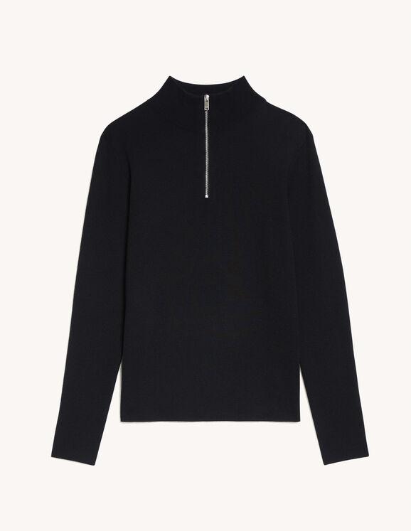 Wool sweater with zipped collar by SANDRO PARIS