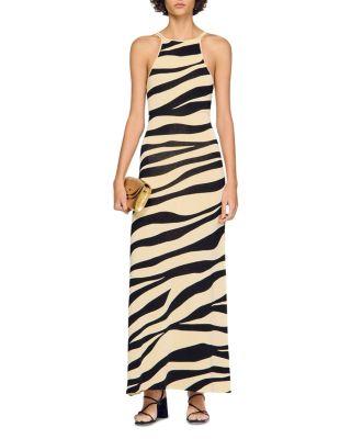 Zebra Print Knit Maxi Dress by SANDRO PARIS