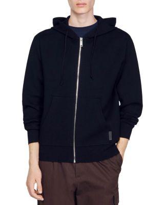 Zip Front Logo Patch Hoodie by SANDRO PARIS