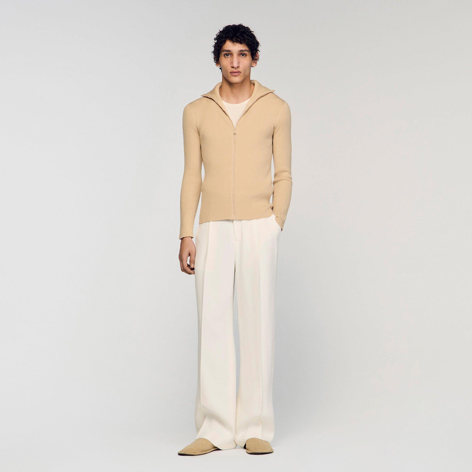 Zip cardigan with standing collar by SANDRO PARIS