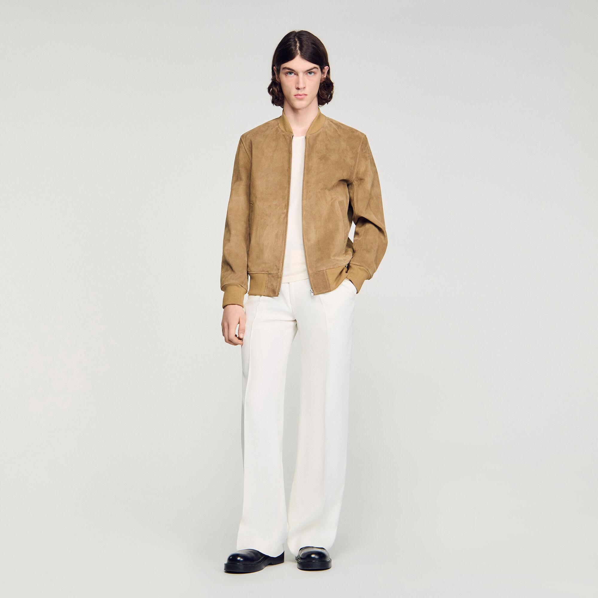 Zip-up split suede jacket by SANDRO PARIS