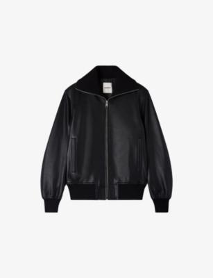 Zipped Regular-Fit Leather Jacket by SANDRO PARIS