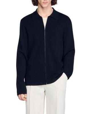 Zipped Viscose Knit Cardigan by SANDRO PARIS