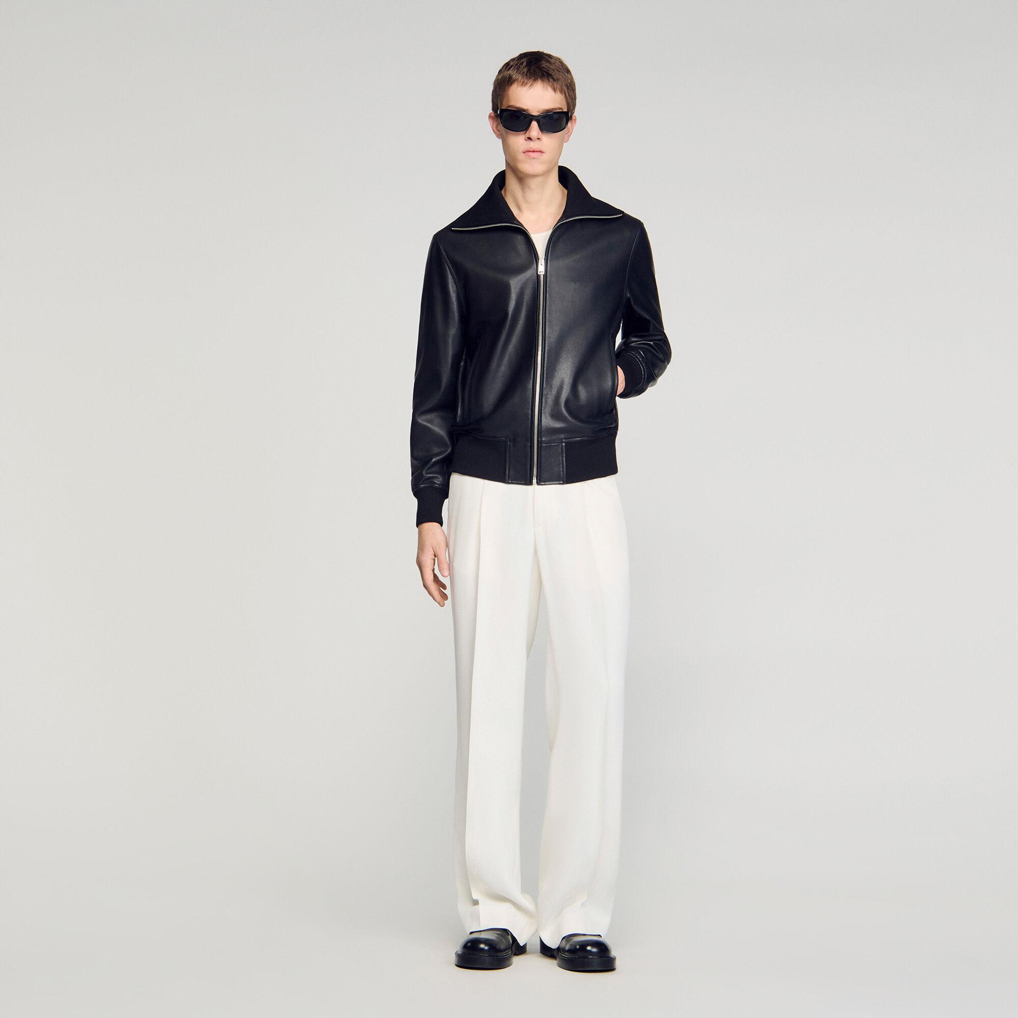 Zipped leather jacket by SANDRO PARIS