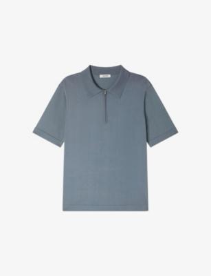 Zipped stretch-woven polo shirt by SANDRO PARIS