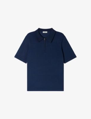 Zipped stretch-woven polo shirt by SANDRO PARIS