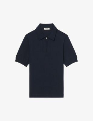 Zipped stretch-woven polo shirt by SANDRO PARIS
