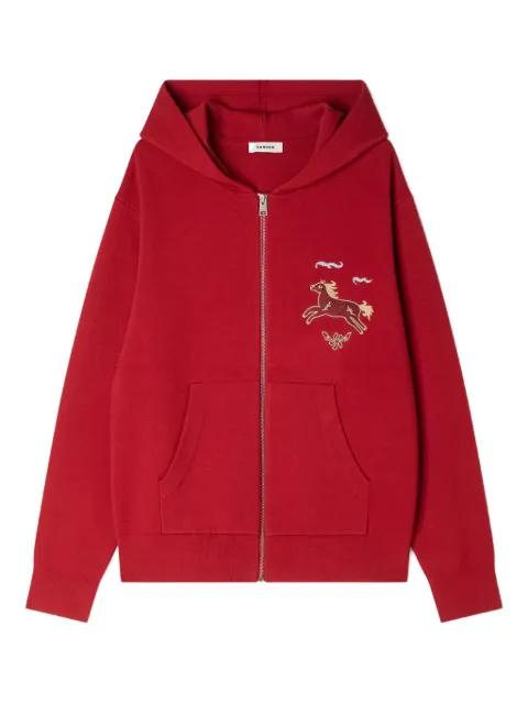 animal print zip-up cardigan by SANDRO PARIS