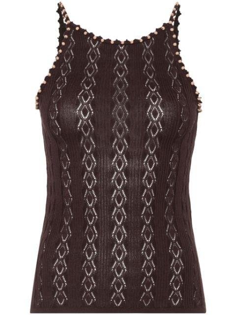 beaded open-knit top by SANDRO PARIS