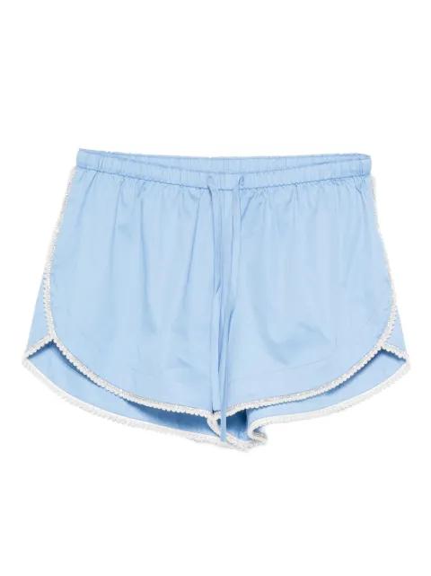 beaded trim cotton shorts by SANDRO PARIS