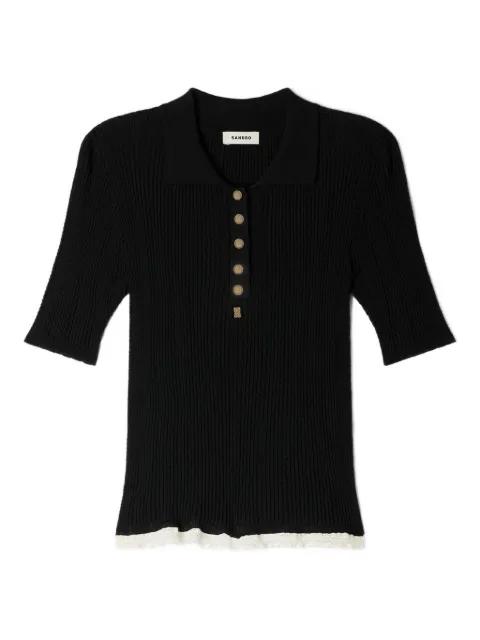 button-up knit polo top by SANDRO PARIS