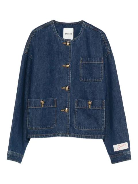 button-up pocket denim jacket by SANDRO PARIS