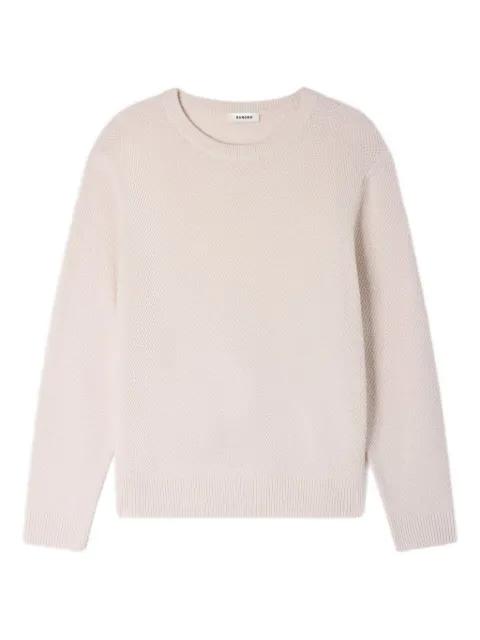 crew-neck sweater in seed stitch by SANDRO PARIS