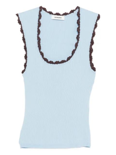 crochet-trim top by SANDRO PARIS