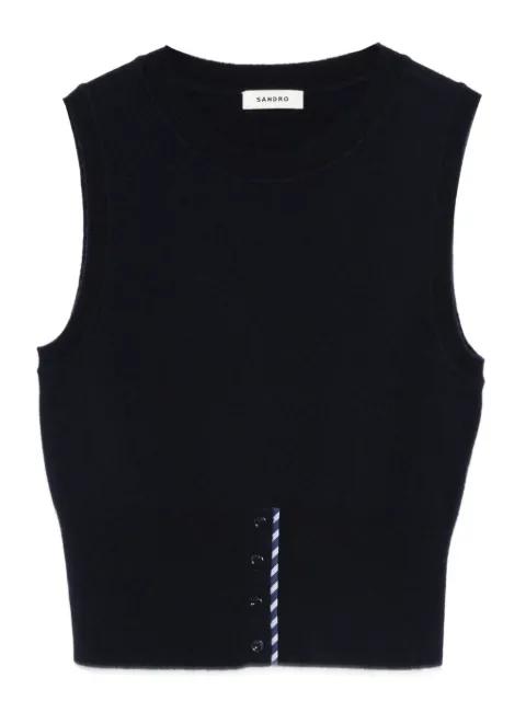 cropped striped knit top by SANDRO PARIS