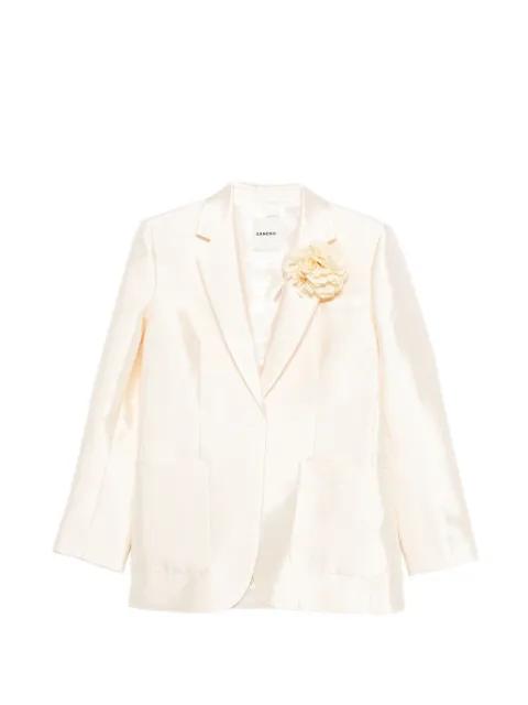 floral-appliqué front-pocket blazer by SANDRO PARIS