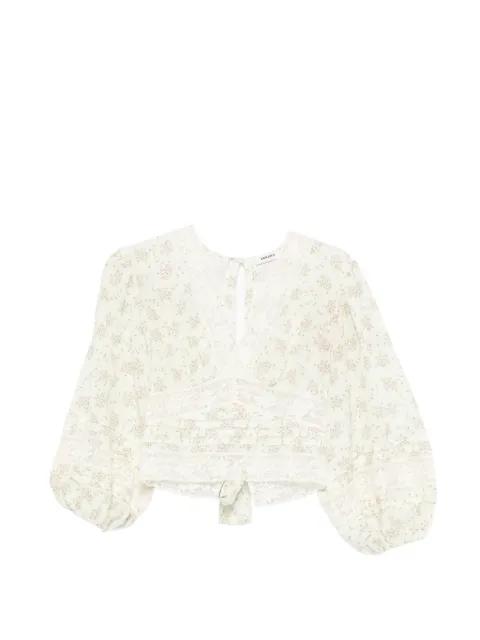floral-print lace-detail top by SANDRO PARIS