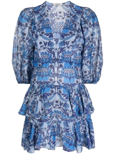 floral-print ruffled dress by SANDRO PARIS
