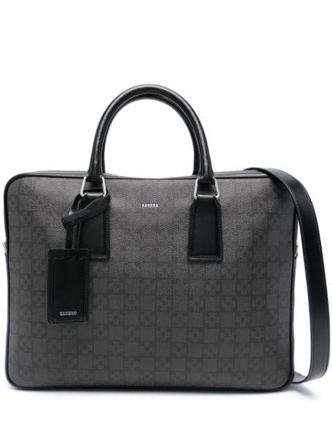 geometric-pattern print leather briefcase by SANDRO PARIS