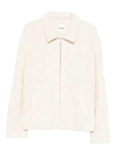 knit-effect regular-collar jacket by SANDRO PARIS