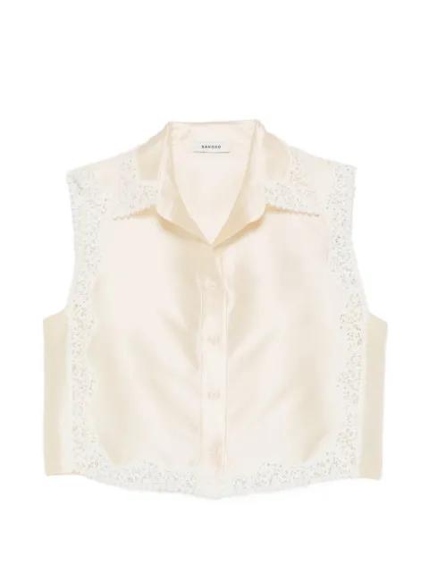 lace-panel shirt by SANDRO PARIS