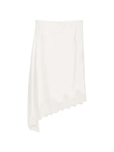 lace-trim asymmetric midi skirt by SANDRO PARIS