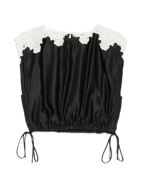 lace-trim crop top by SANDRO PARIS