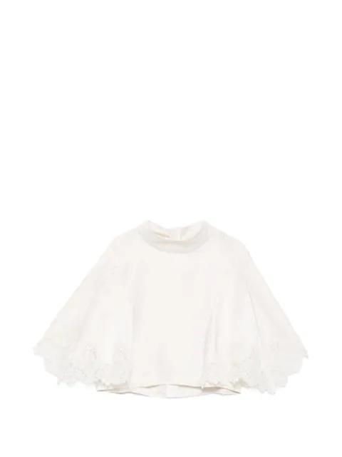 lace-trim cropped top by SANDRO PARIS