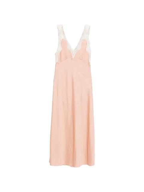 lace-trim rhinestone-embellished midi dress by SANDRO PARIS