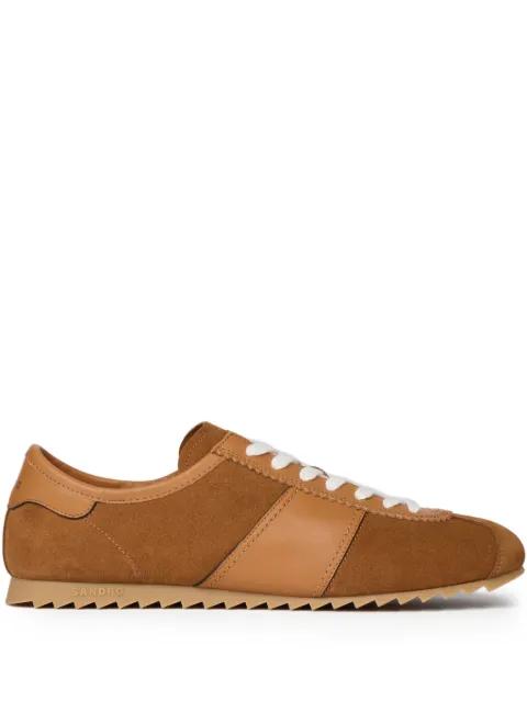 leather and suede low-top sneakers by SANDRO PARIS